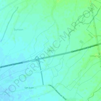 Mapa topográfico Betes, altitude, relevo