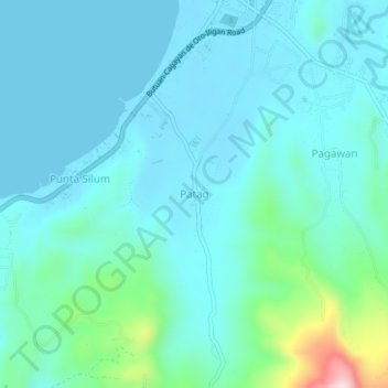 Mapa topográfico Patag, altitude, relevo