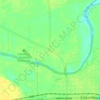 Mapa topográfico Hanging Tree, altitude, relevo