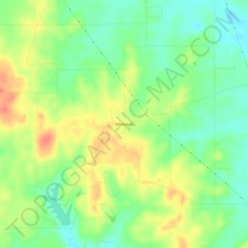 Mapa topográfico Whiteoak, altitude, relevo