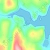 Mapa topográfico Mid Yell, altitude, relevo