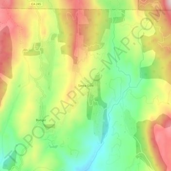 Mapa topográfico Sierra Glen, altitude, relevo