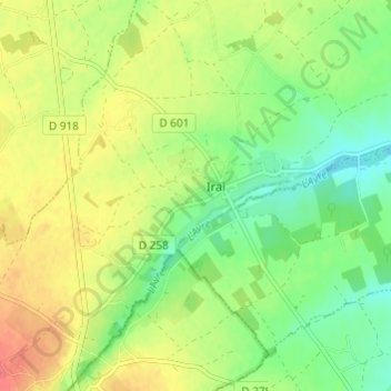 Mapa topográfico La Guivière, altitude, relevo