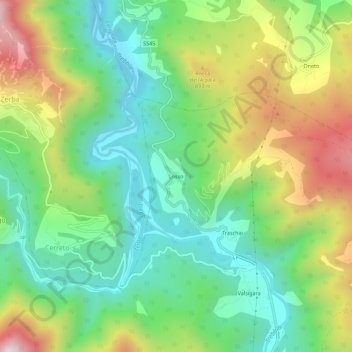 Mapa topográfico Losso, altitude, relevo