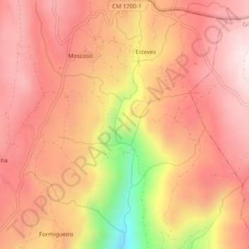 Mapa topográfico Nariz do Mundo, altitude, relevo