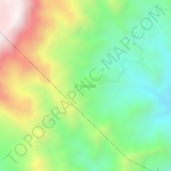Mapa topográfico El Corozal, altitude, relevo