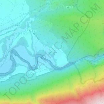 Mapa topográfico Usún, altitude, relevo