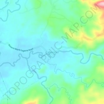 Mapa topográfico Cabantao, altitude, relevo