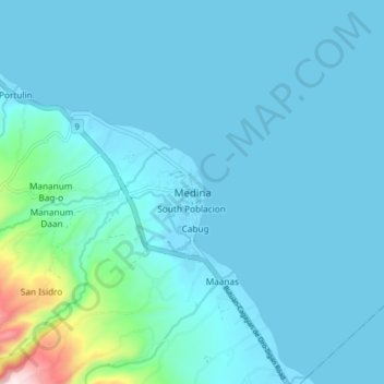 Mapa topográfico Medina, altitude, relevo