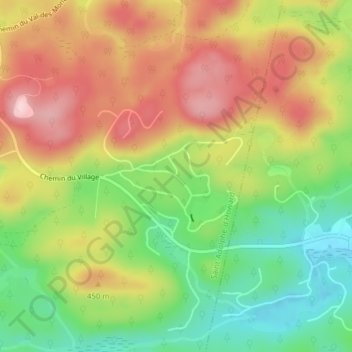 Mapa topográfico Domaine-Alpine, altitude, relevo