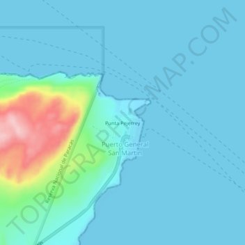Mapa topográfico Punta Pejerrey, altitude, relevo
