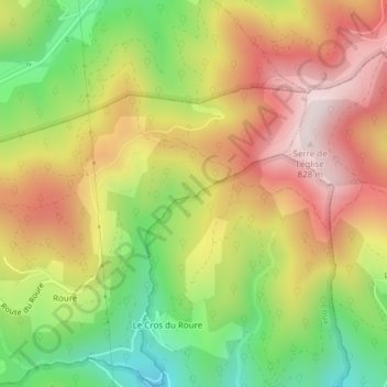 Mapa topográfico Fontreyde, altitude, relevo