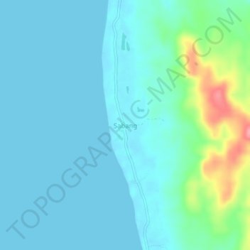 Mapa topográfico Sabang, altitude, relevo