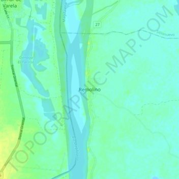 Mapa topográfico Remolino, altitude, relevo
