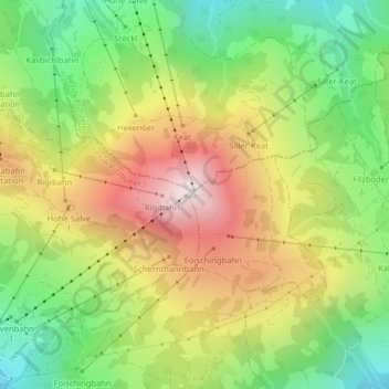 Mapa topográfico Hohe Salve, altitude, relevo
