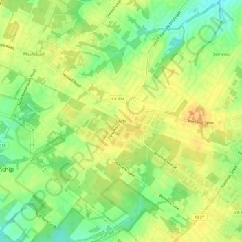 Mapa topográfico Clyde, altitude, relevo