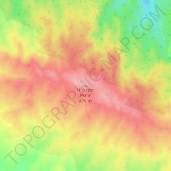 Mapa topográfico Hillcrest Point, altitude, relevo