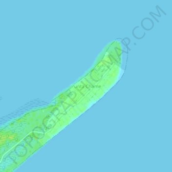 Mapa topográfico Punta Chame, altitude, relevo