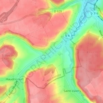 Mapa topográfico Villers, altitude, relevo