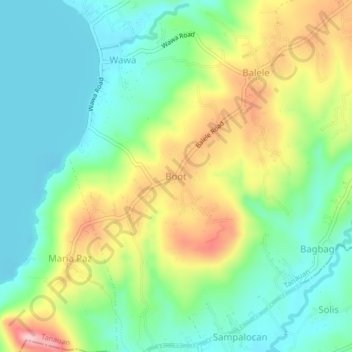 Mapa topográfico Boot, altitude, relevo