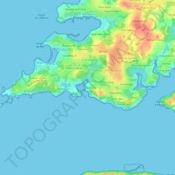 Mapa topográfico Anse du Bourg, altitude, relevo