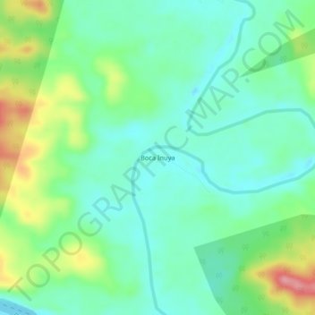 Mapa topográfico Boca Inuya, altitude, relevo