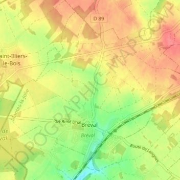Mapa topográfico Le Hamel, altitude, relevo