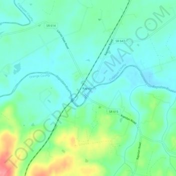 Mapa topográfico Rapidan, altitude, relevo