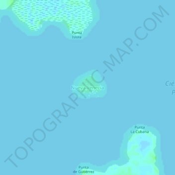Mapa topográfico Nueva Venecia, altitude, relevo