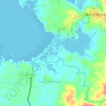 Mapa topográfico Igang, altitude, relevo