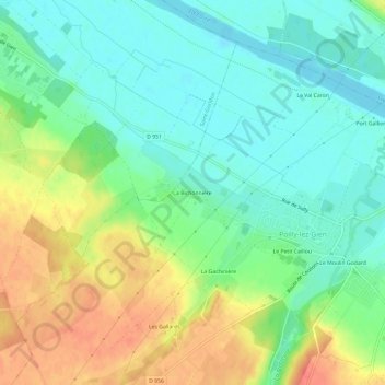 Mapa topográfico La Bichonnière, altitude, relevo