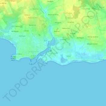 Mapa topográfico Léchiagat, altitude, relevo