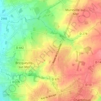 Mapa topográfico Les Hauts Vents, altitude, relevo