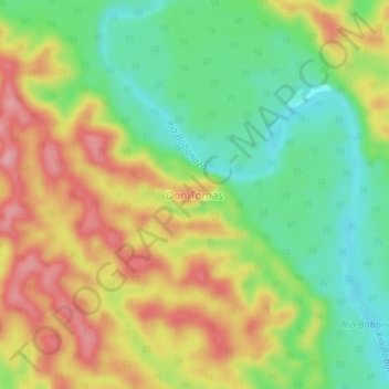 Mapa topográfico Don Tomás, altitude, relevo
