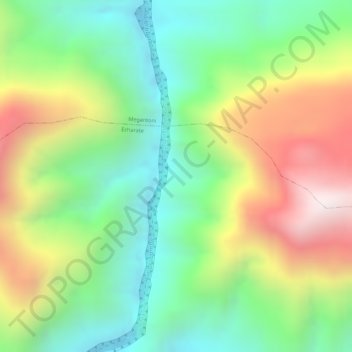 Mapa topográfico Pongo de Mainique, altitude, relevo
