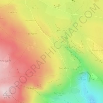 Mapa topográfico Robin Hill Rigg, altitude, relevo