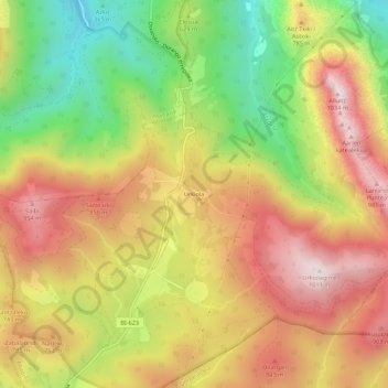Mapa topográfico Urkiola, altitude, relevo