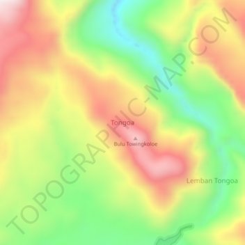 Mapa topográfico Tongoa, altitude, relevo