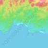 Mapa topográfico Kandangmerak, altitude, relevo