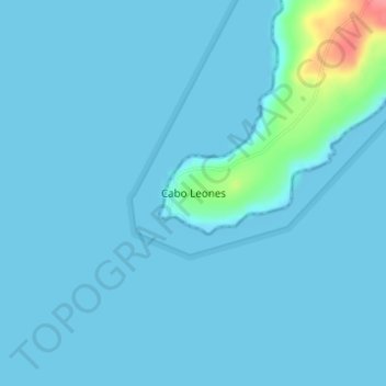 Mapa topográfico Cabo Leones, altitude, relevo