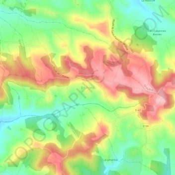 Mapa topográfico En Pons, altitude, relevo