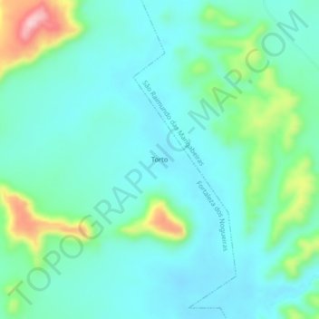 Mapa topográfico Torto, altitude, relevo
