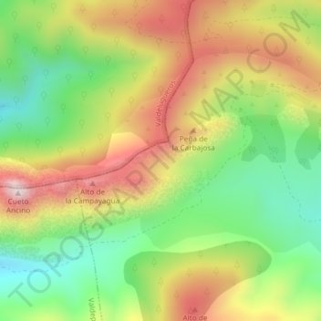 Mapa topográfico Galicia, altitude, relevo