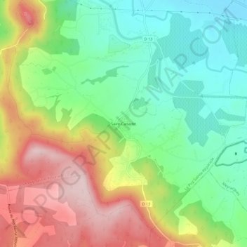 Mapa topográfico Saint-Canadet, altitude, relevo