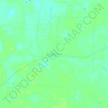 Mapa topográfico Cenote Azul, altitude, relevo