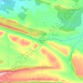 Mapa topográfico Talamillo del Tozo, altitude, relevo