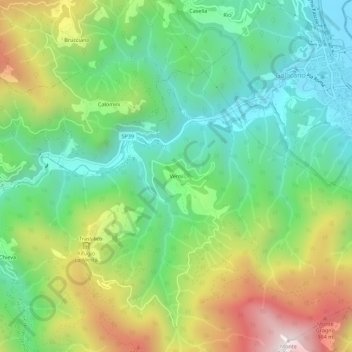 Mapa topográfico Verni, altitude, relevo