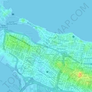 Mapa topográfico Guamá, altitude, relevo