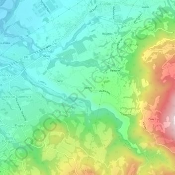 Mapa topográfico Triches, altitude, relevo