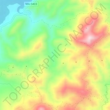 Mapa topográfico Portezuelos, altitude, relevo
